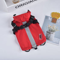 HKM-0271293 Waterproof Windbreaker Raincoat for Dogs - Lightweight Chest & Back Protection in Blue, Red, Yellow, Sizes S-2XL