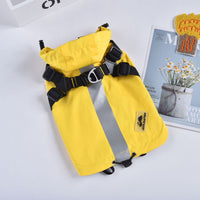 HKM-0271293 Waterproof Windbreaker Raincoat for Dogs - Lightweight Chest & Back Protection in Blue, Red, Yellow, Sizes S-2XL