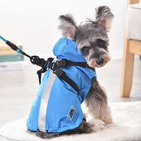 HKM-0271293 Waterproof Windbreaker Raincoat for Dogs - Lightweight Chest & Back Protection in Blue, Red, Yellow, Sizes S-2XL