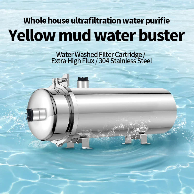 HKM-027155 Whole House Water Purification System with 0.01 Micron Stainless Steel Filter for Yellow Mud Water