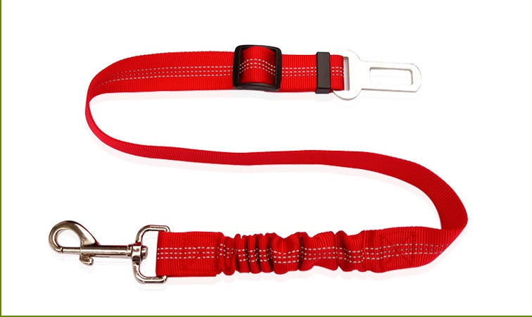 HKM-0272701 Adjustable Pet Traction Rope for Car Seat Belt - Nylon Safety Strap in Various Colors