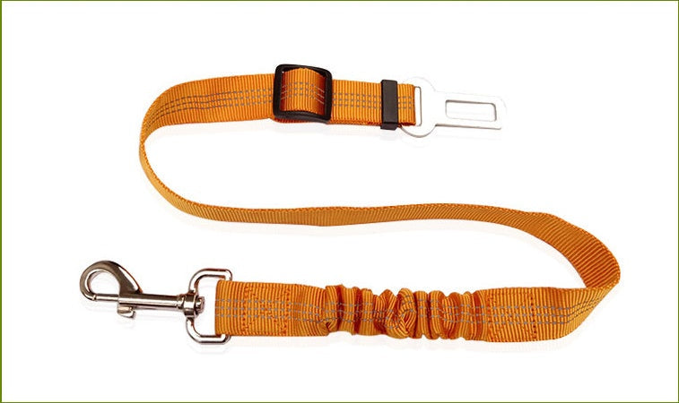 HKM-0272701 Adjustable Pet Traction Rope for Car Seat Belt - Nylon Safety Strap in Various Colors