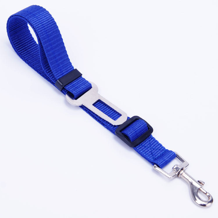 HKM-0272701 Adjustable Pet Traction Rope for Car Seat Belt - Nylon Safety Strap in Various Colors