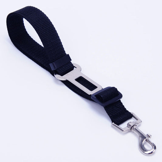 HKM-0272701 Adjustable Pet Traction Rope for Car Seat Belt - Nylon Safety Strap in Various Colors