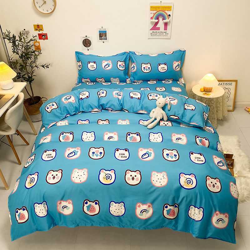 HKM-027283 Kids' Fun Designs Brushed Printing Four-Piece Polyester Bedding Set