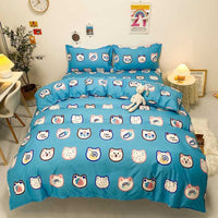 HKM-027283 Kids' Fun Designs Brushed Printing Four-Piece Polyester Bedding Set