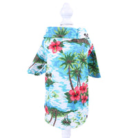 HKM-0273469 Teddy Shiba Inu Hawaiian Print Casual Shirts for Small and Medium Sizes