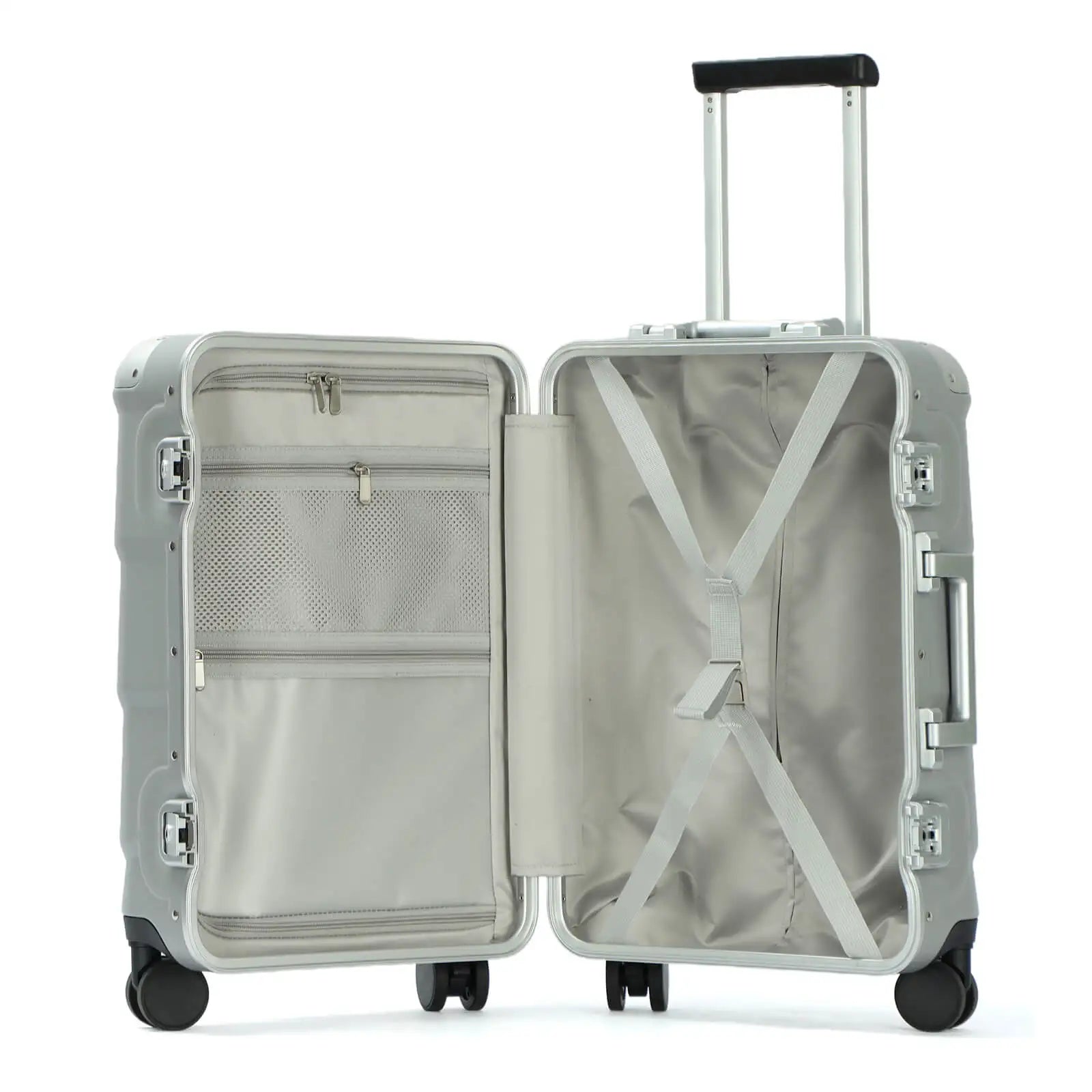 HKM-027347 New Modern Hardshell PC Trolley Suitcase with Aluminium Frame for Travel
