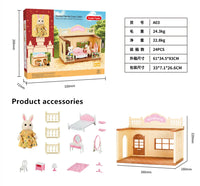 HKM-027411 Forest Family Mini Doll House Role Play Set for Kids - Plastic Pretend Playhouse Gifts for Girls