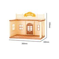 HKM-027411 Forest Family Mini Doll House Role Play Set for Kids - Plastic Pretend Playhouse Gifts for Girls