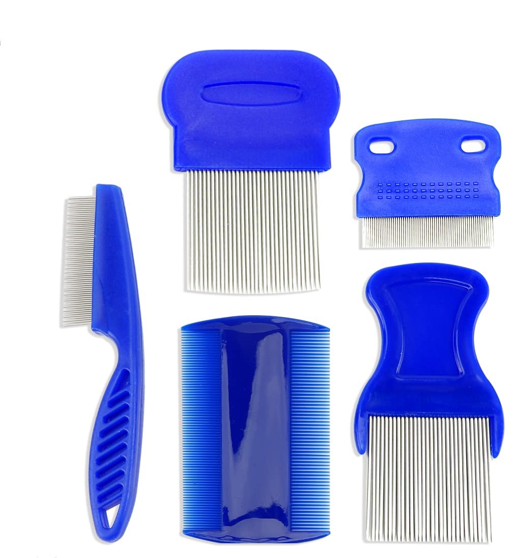 HKM-0274493 Stainless Steel Pet Flea Comb Set - 4-Piece for Comprehensive Grooming