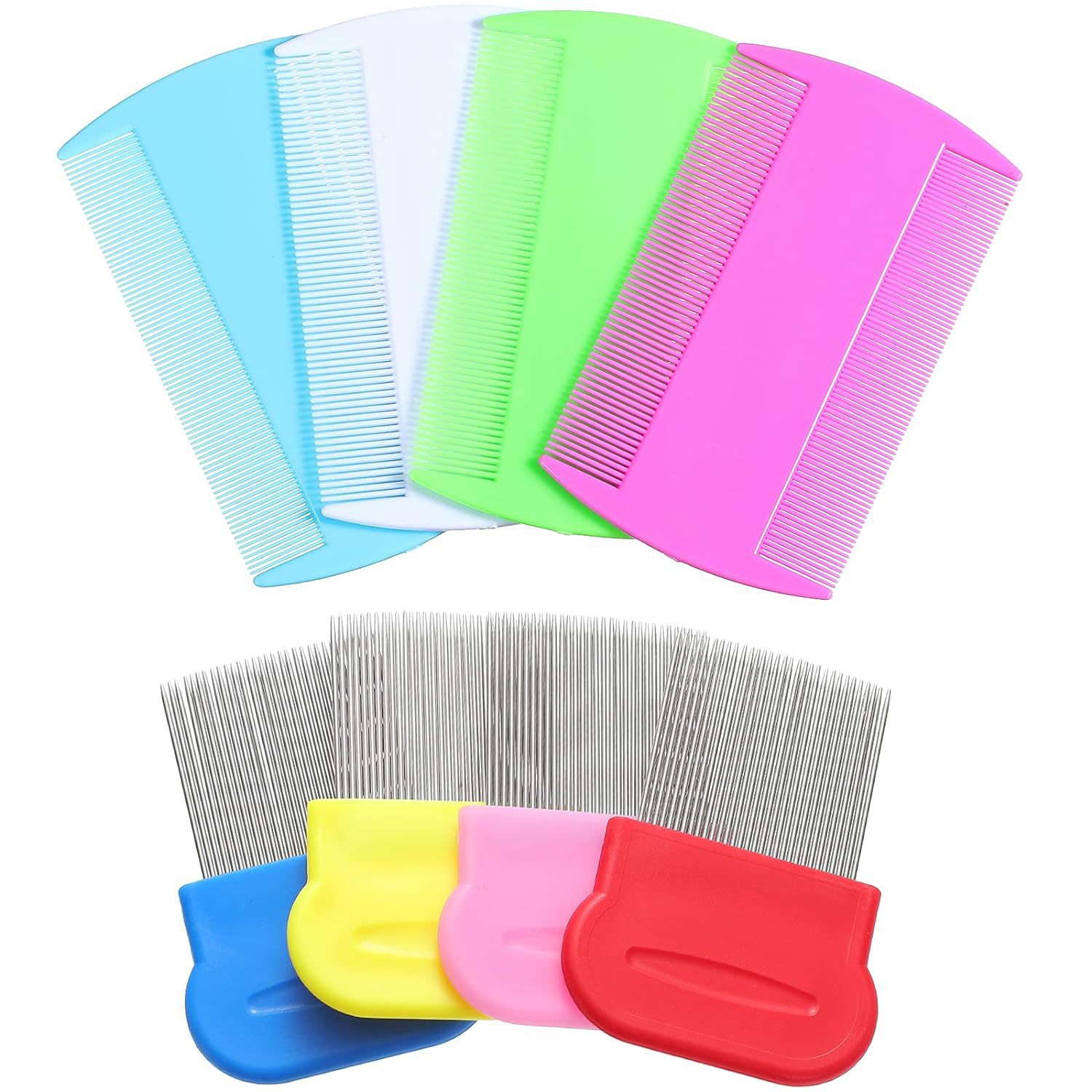 HKM-0274493 Stainless Steel Pet Flea Comb Set - 4-Piece for Comprehensive Grooming