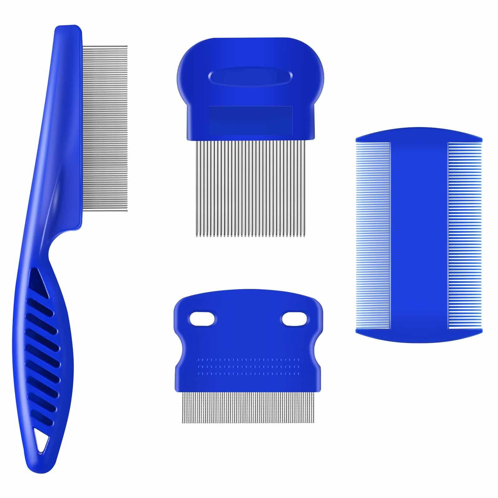 HKM-0274493 Stainless Steel Pet Flea Comb Set - 4-Piece for Comprehensive Grooming