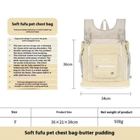HKM-0275133 Lightweight Portable Pet Chest Bag in Soft Colors - Ideal for Pets Under 7kg