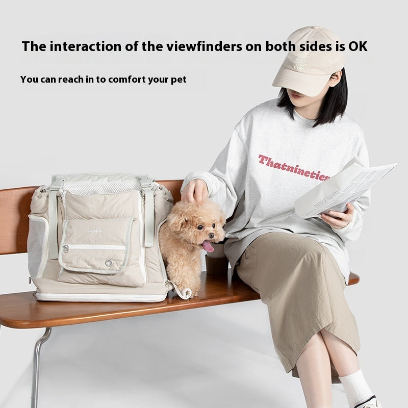 HKM-0275133 Lightweight Portable Pet Chest Bag in Soft Colors - Ideal for Pets Under 7kg