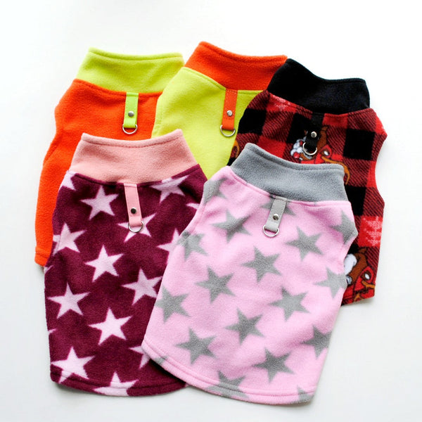 HKM-0277053 Cozy Polar Fleece Dog Jacket with Buckle in Various Colors and Sizes