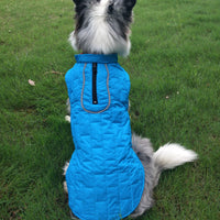HKM-0278333 Double Color Checker Jacket for Pets - Autumn and Winter Apparel in Red, Blue, and Purple, Sizes S-XXL