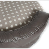 HKM-0278717 Large Dog Bed in Dot Style - Khaki & Dark Gray, 124 x 30CM, Comfortable Cloth Pet Nest