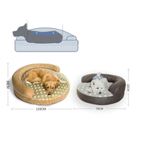 HKM-0278717 Large Dog Bed in Dot Style - Khaki & Dark Gray, 124 x 30CM, Comfortable Cloth Pet Nest