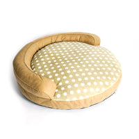 HKM-0278717 Large Dog Bed in Dot Style - Khaki & Dark Gray, 124 x 30CM, Comfortable Cloth Pet Nest
