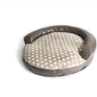HKM-0278717 Large Dog Bed in Dot Style - Khaki & Dark Gray, 124 x 30CM, Comfortable Cloth Pet Nest
