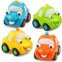HKM-027923 Cartoon Friction Toy Vehicle for Toddlers - Colorful Push Car for Kids 0-7 Years