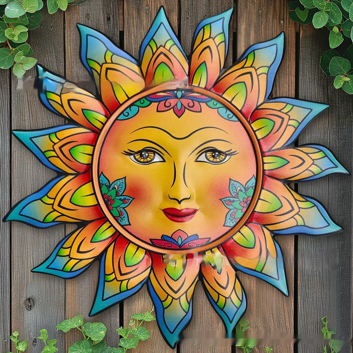HKM-028051 Metal Iron Sun Face Wall Art for Indoor and Outdoor Decoration