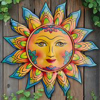 HKM-028051 Metal Iron Sun Face Wall Art for Indoor and Outdoor Decoration