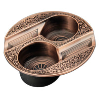 HKM-028179 Retro Metal Cigar Ashtray with Double Slots - Easy to Clean and Durable