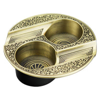 HKM-028179 Retro Metal Cigar Ashtray with Double Slots - Easy to Clean and Durable