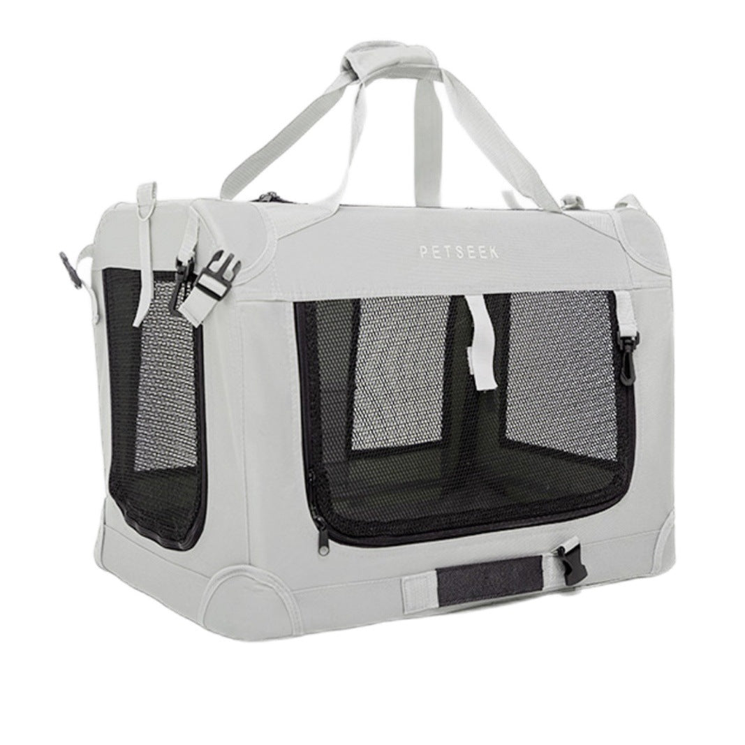 HKM-0282301 Large Capacity Folding Pet Carrier Bag for Cats and Small Dogs - Gray, Blue, Green Options