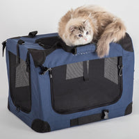 HKM-0282301 Large Capacity Folding Pet Carrier Bag for Cats and Small Dogs - Gray, Blue, Green Options