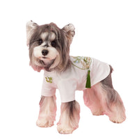 HKM-0283197 Neo-Chinese Style Cotton Dog Clothing for Schnauzers, Maltese, and Bichons - Available in White and Multiple Sizes