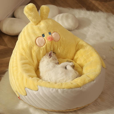 HKM-0284477 Cozy Semi-closed Cat Nest for All Seasons, 50x50x30cm, Soft Polyester and PP Cotton