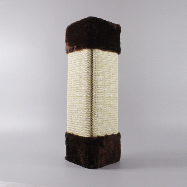 HKM-0284605 Corner Cat Scratch Board - Wall-Mounted Fluff & Sisal Toy, 48cm x 25cm, Beige, Gray, Brown & More