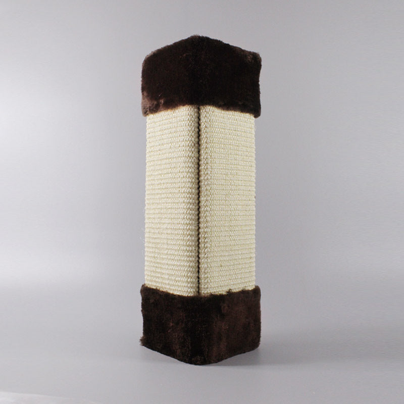 HKM-0284605 Corner Cat Scratch Board - Wall-Mounted Fluff & Sisal Toy, 48cm x 25cm, Beige, Gray, Brown & More