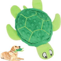 HKM-0285885 Durable Squeaky Sea Turtle Plush Toy for Small Dogs - Interactive Chew Toy for Teething and Anxiety Relief