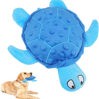 HKM-0285885 Durable Squeaky Sea Turtle Plush Toy for Small Dogs - Interactive Chew Toy for Teething and Anxiety Relief