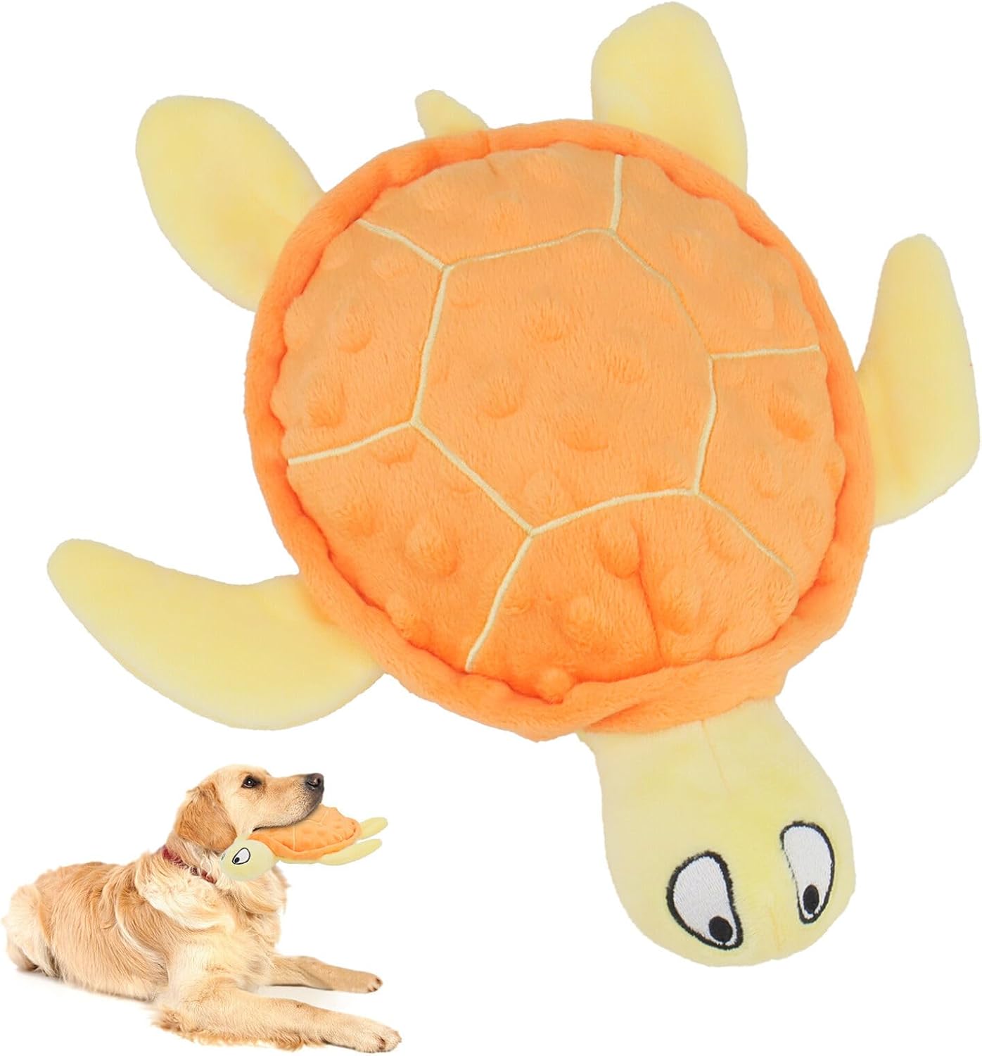 HKM-0285885 Durable Squeaky Sea Turtle Plush Toy for Small Dogs - Interactive Chew Toy for Teething and Anxiety Relief