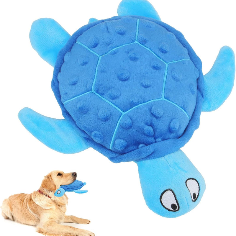 HKM-0285885 Durable Squeaky Sea Turtle Plush Toy for Small Dogs - Interactive Chew Toy for Teething and Anxiety Relief