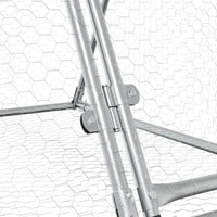 HKM-0286013 Spacious Silver Rabbit Hutch Made of Galvanized Steel for Small Animals