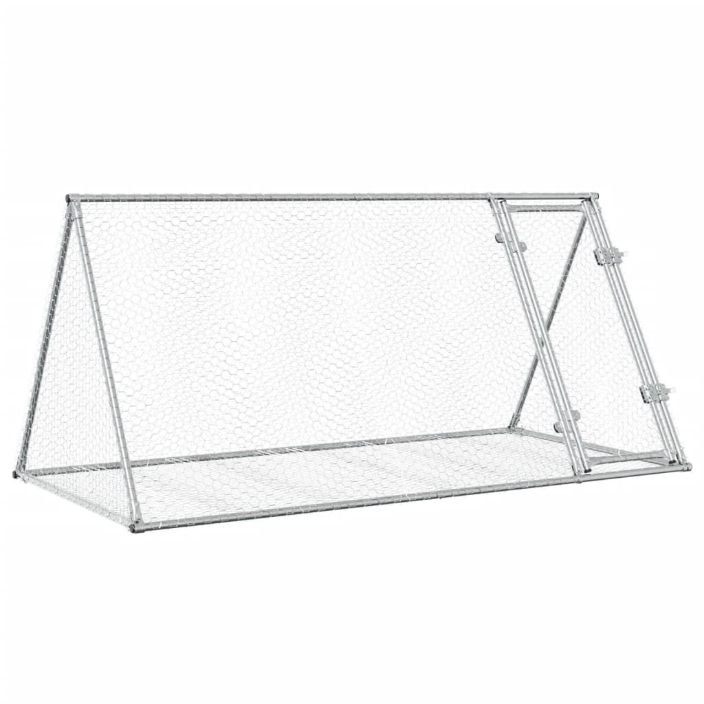 HKM-0286013 Spacious Silver Rabbit Hutch Made of Galvanized Steel for Small Animals