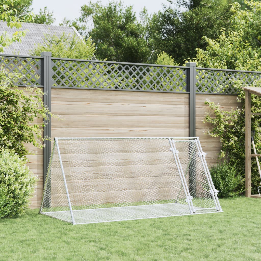 HKM-0286013 Spacious Silver Rabbit Hutch Made of Galvanized Steel for Small Animals