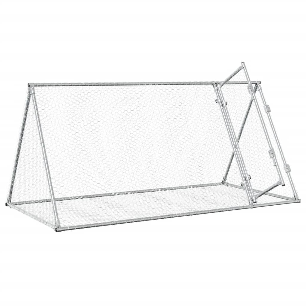 HKM-0286013 Spacious Silver Rabbit Hutch Made of Galvanized Steel for Small Animals