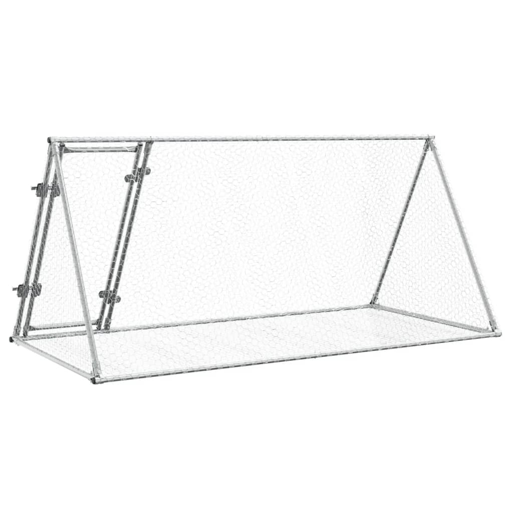 HKM-0286013 Spacious Silver Rabbit Hutch Made of Galvanized Steel for Small Animals