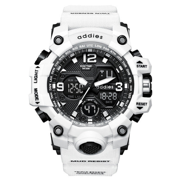 HKM-028627 Dual Display Electronic Sports Watch for Men – Waterproof, Multi-Function, and Versatile Design