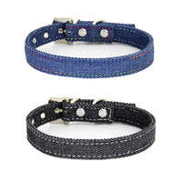 HKM-0286397 Adjustable Denim Cat Collar with Bell - Available in Blue and Black