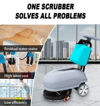 HKM-028691 Electric Mini Floor Scrubber with Hand Push Feature for Efficient Tile Cleaning