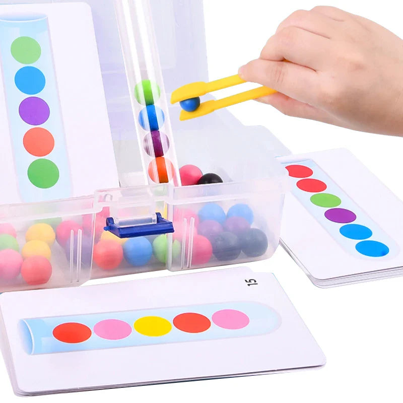 HKM-028691 Wooden Clip Beads Sensory Game for Ages 2-4 - Montessori Educational Toy