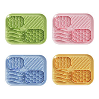 HKM-0288189 Square Silicone Slow Feeder Bowl with Suction Cup for Dogs - Four Colors Available